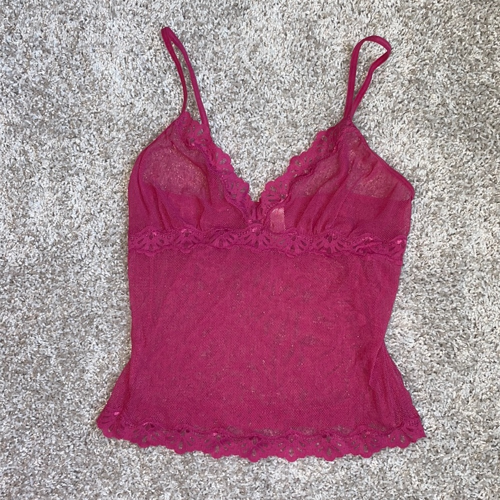 NWOT Victoria’s Secret lace trimmed mesh cami size medium
